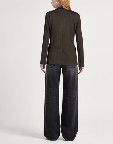 Woman Blazer Chocolate brown Size 10 Viscose, Nylon, Elastane