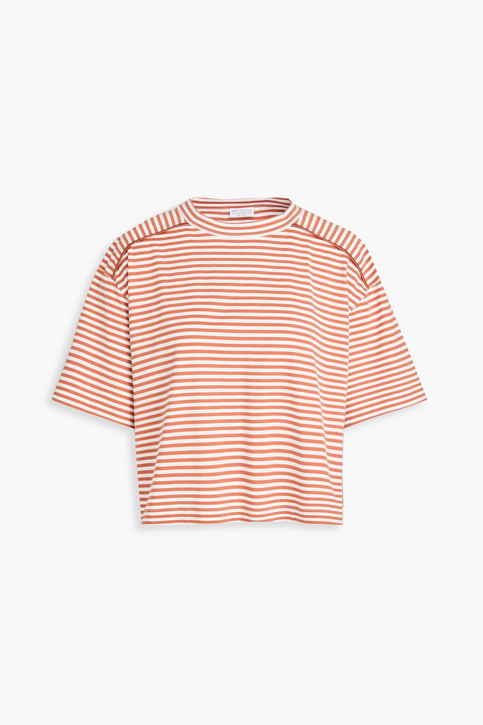 Striped cotton-jersey T-shirt