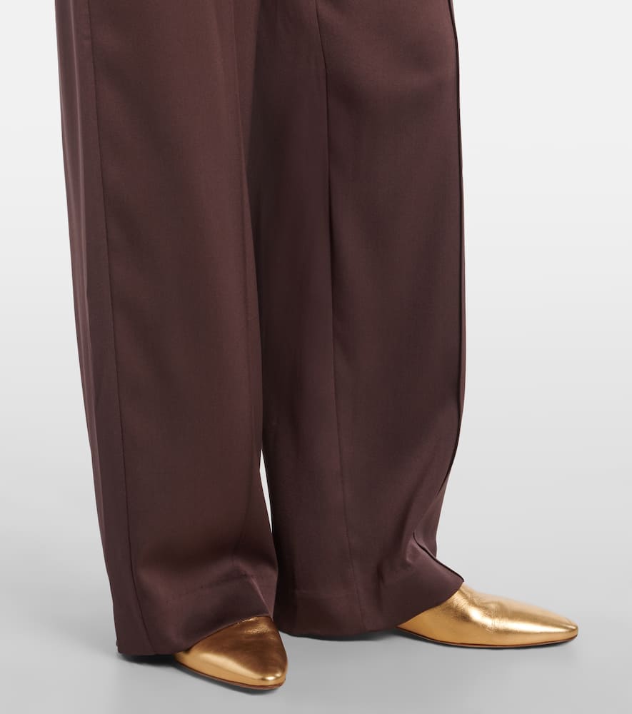 Kyra high-rise satin wide-leg pants
