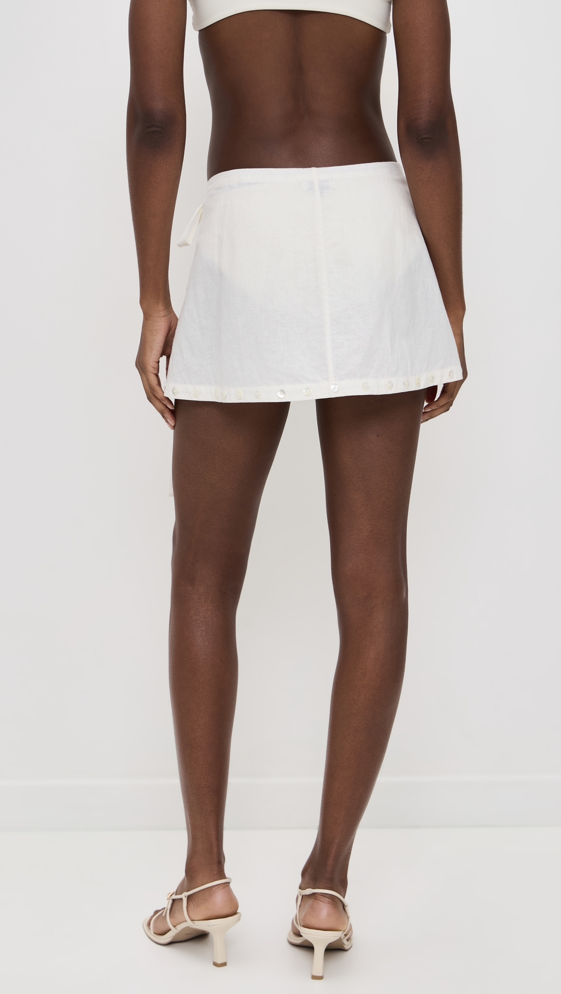 Zandra Linen Skirt Ivory L