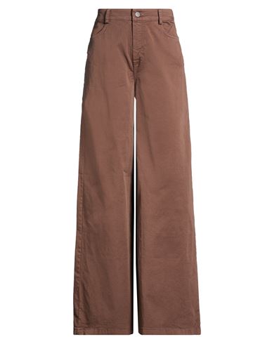 Woman Pants Brown Size XS Cotton, Elastane