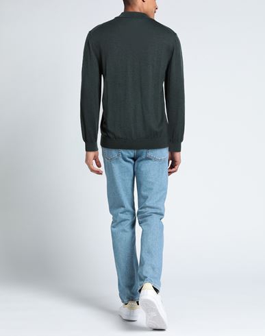 Man Turtleneck Dark green Size 46 Merino Wool