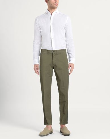 Man Pants Military green Size 28 Cotton, Elastane