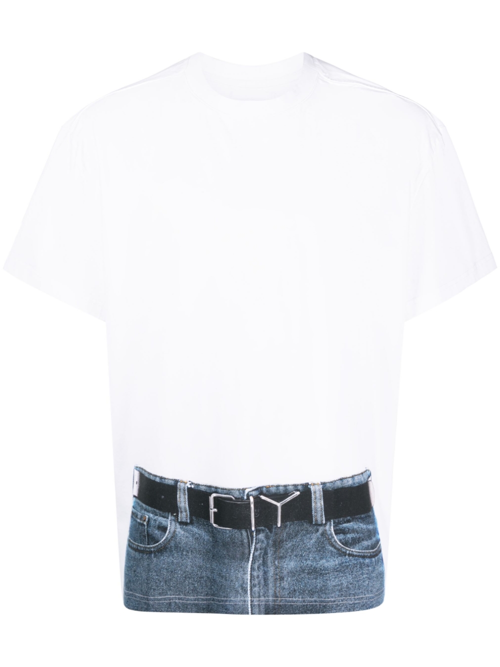 Trompe L'Oeil Belt-print T-shirt - White