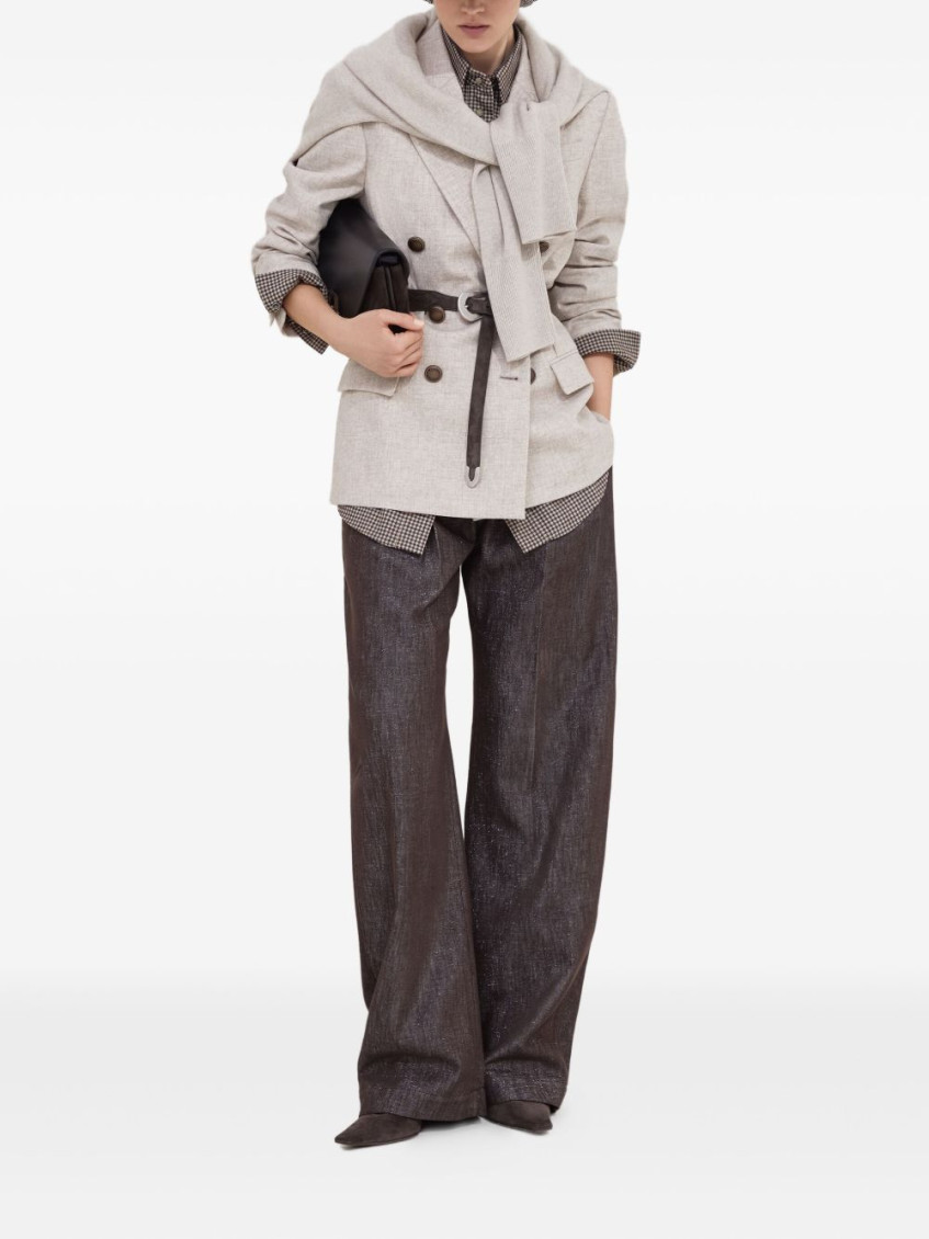 Twill flannel blazer - Neutrals