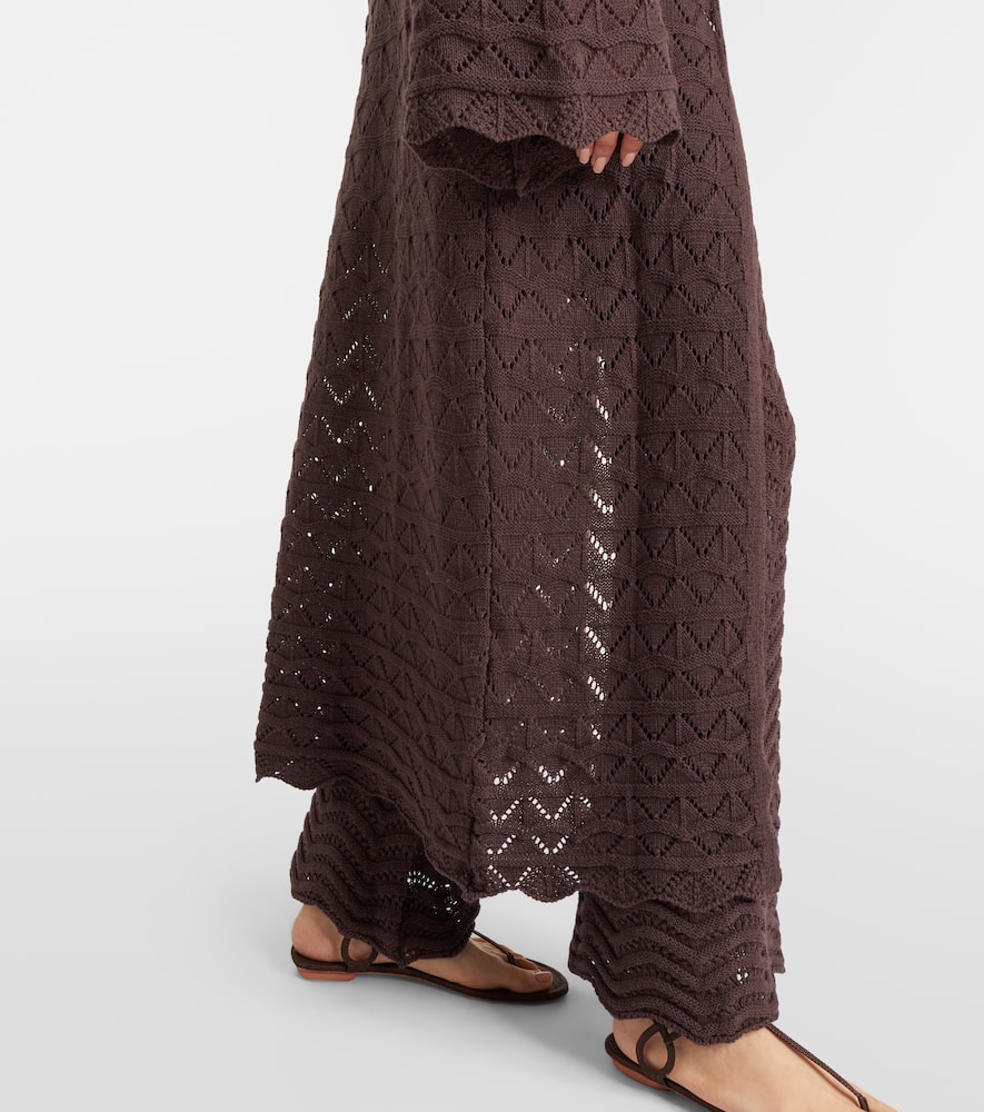 Boha pointelle cotton-blend beach cover-up