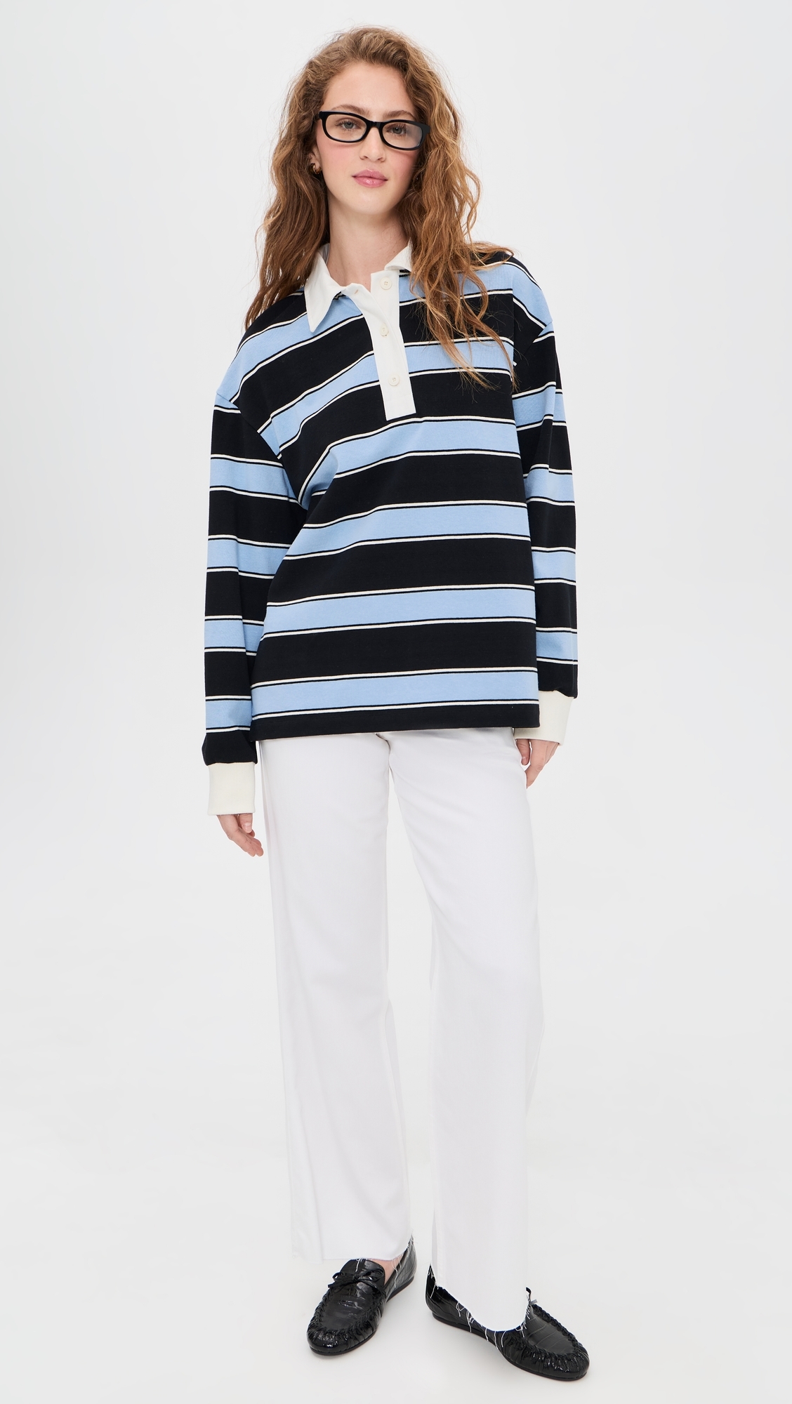 Striped Rugby Shirt Sky Blue
