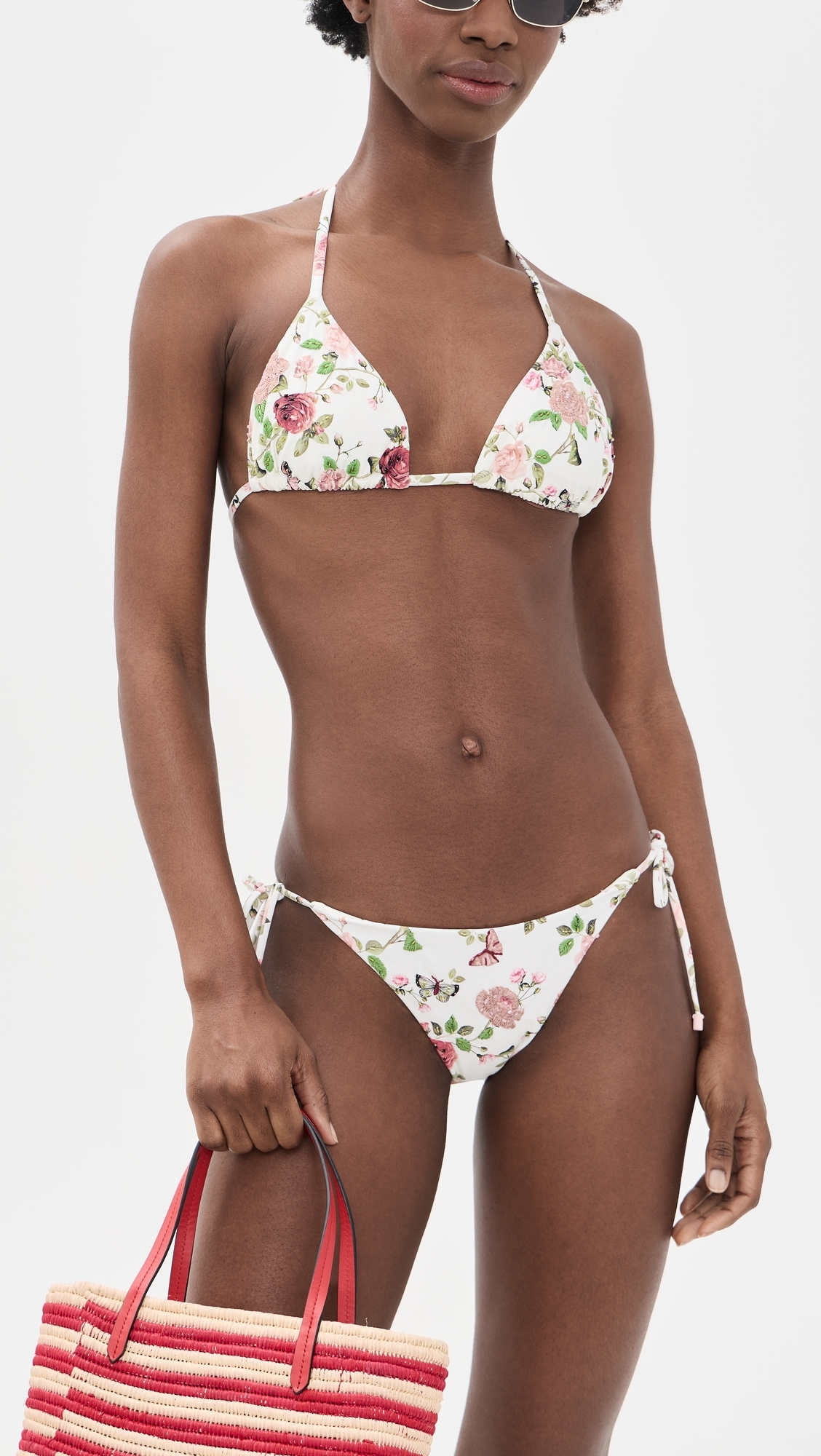 X ALICE + OLIVIA Embroidered Bikini Bottoms English Rose