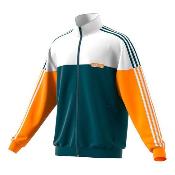 Originals Split Firebird Colorblock Casual Sports Stand Collar Side Stripe Windproof Jacket Yellow Green