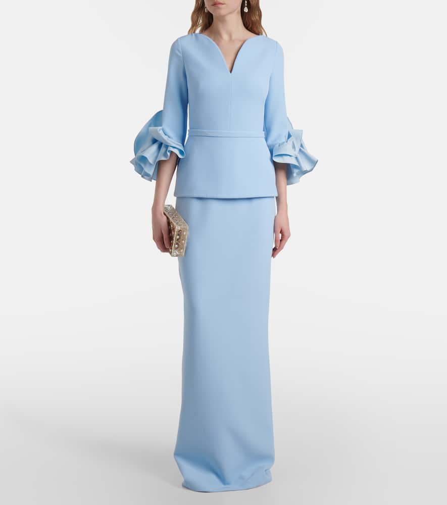 Clemence ruffled crêpe gown