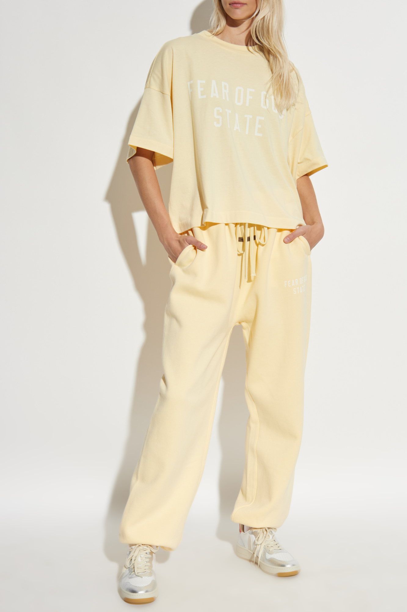 T-shirt With Printed Logo, Women's, Yellow