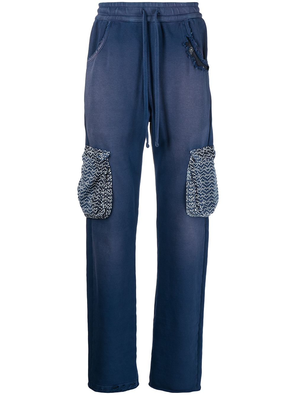 Distressed-finish sweatpants - Blue