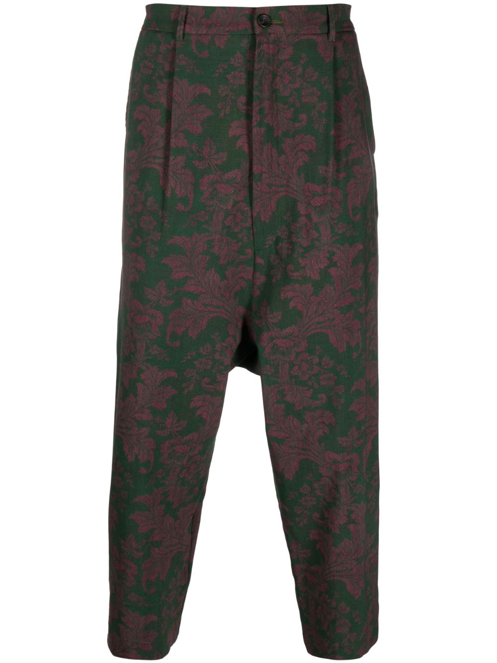 Floral-print trousers - Green