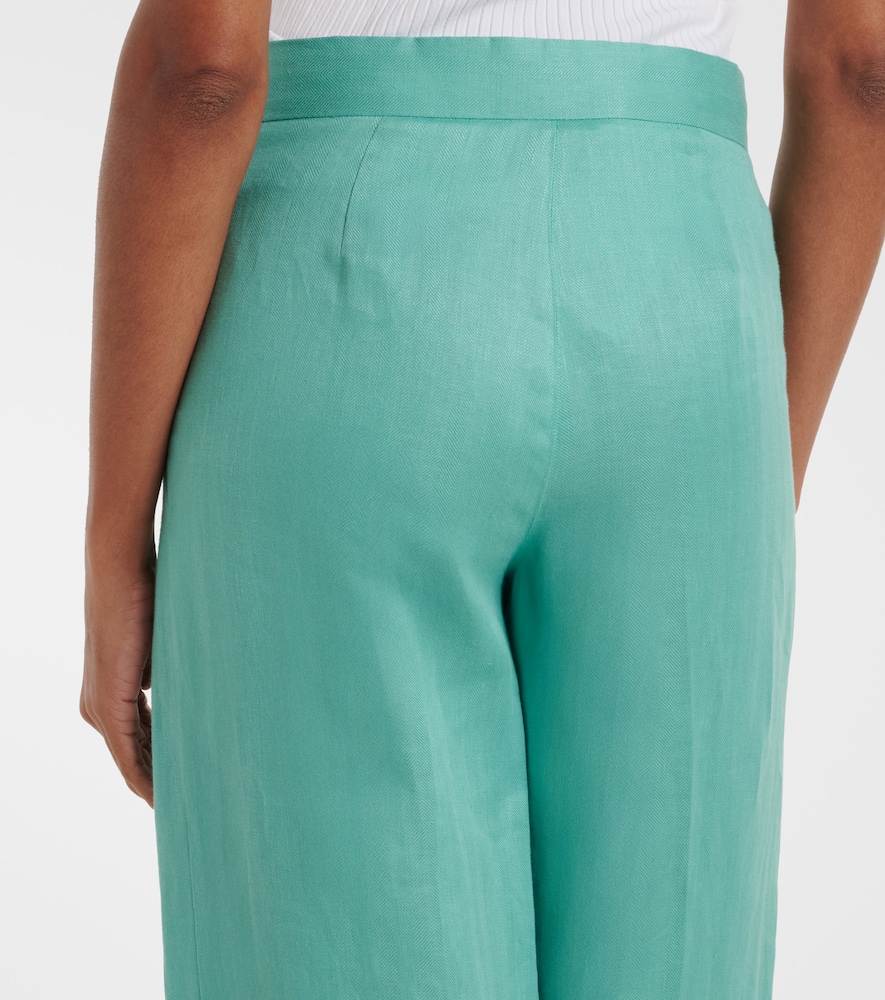 Deserto herringbone linen wide-leg pants