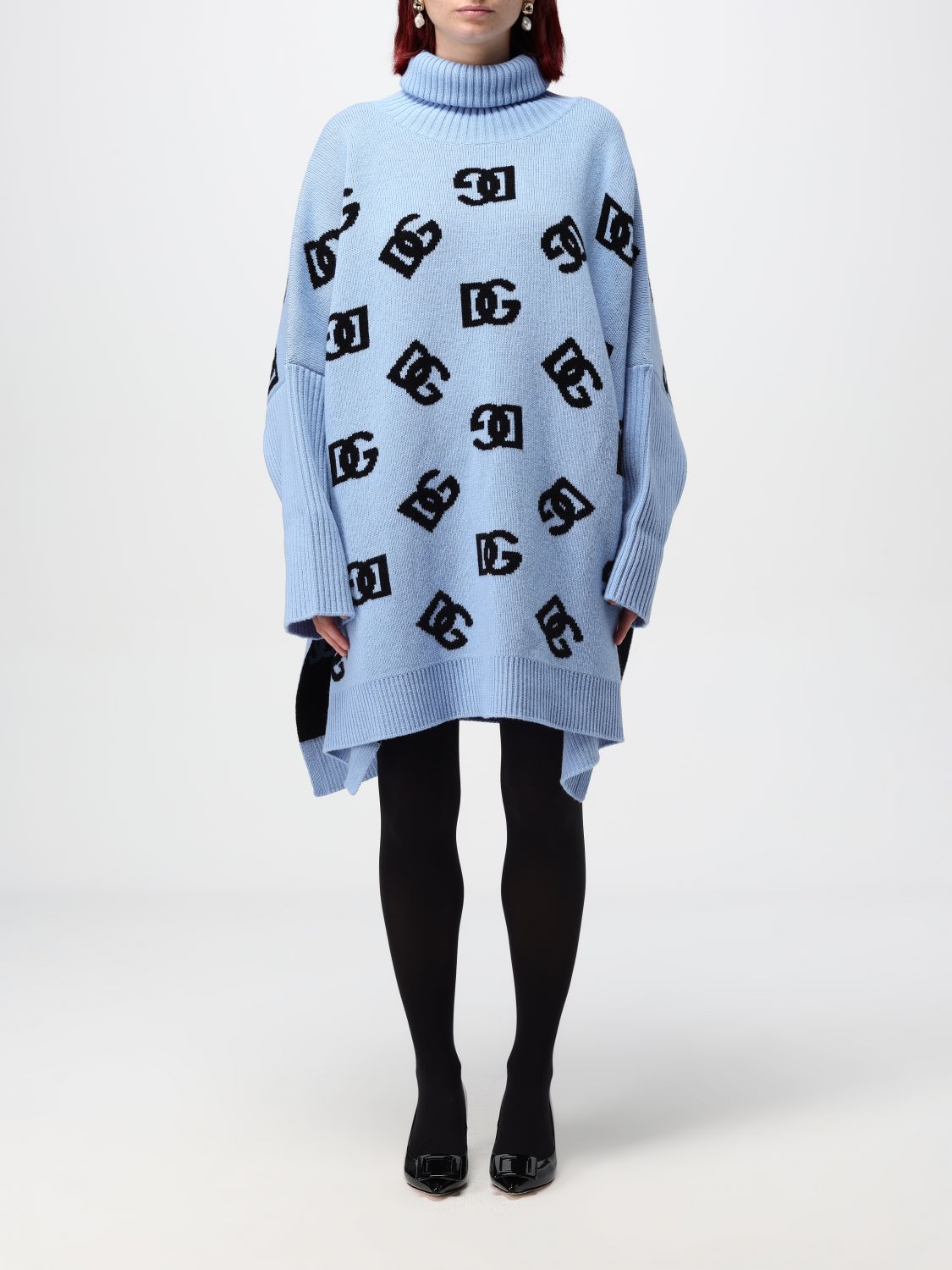 Logo embroidered coat - BLUE