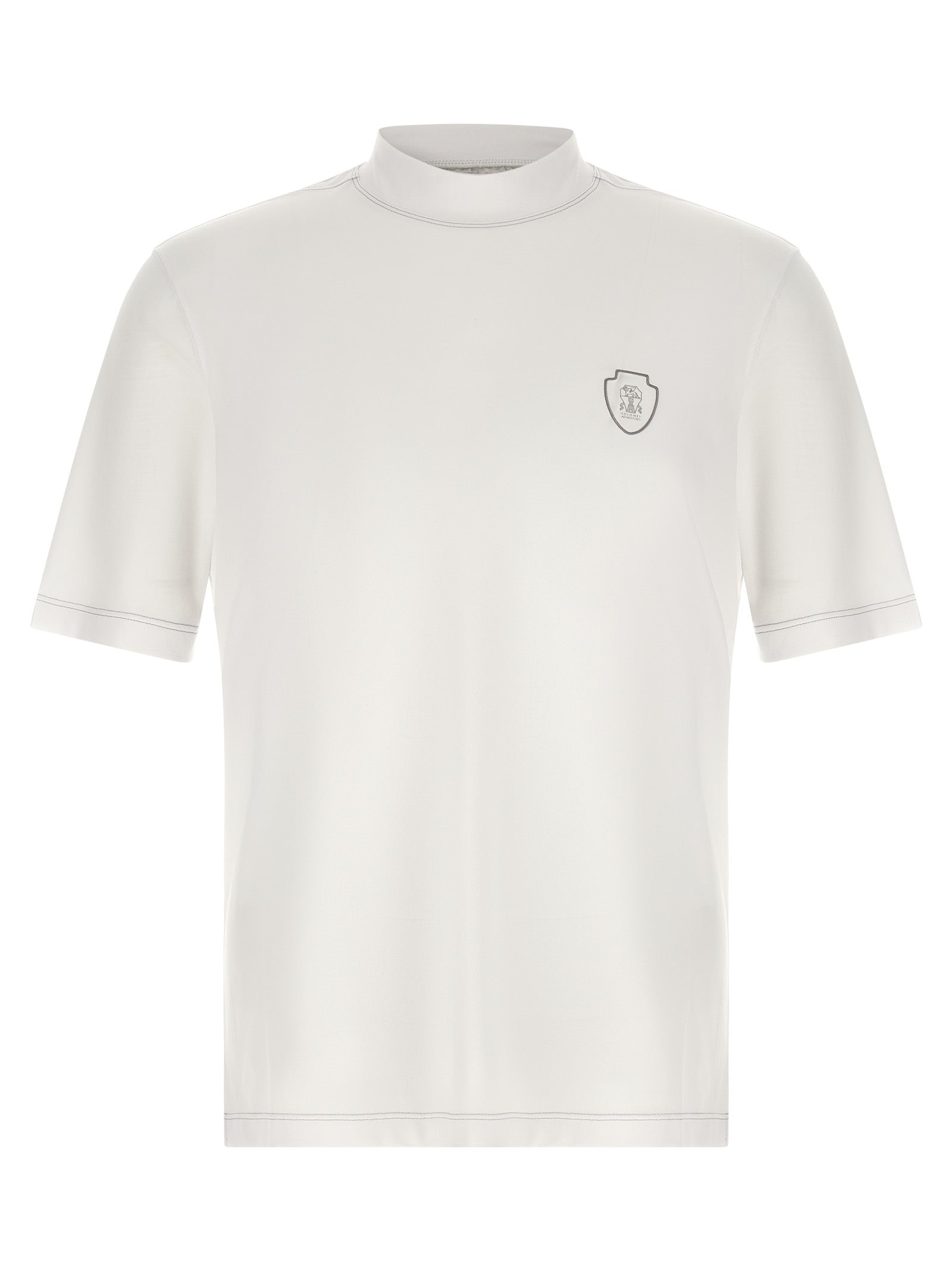 Logo-Embroidered Techno Piquet T-Shirt — White
