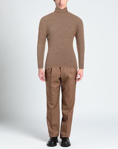 Alpha Studio Man Turtleneck Camel Size 46 Alpaca wool, Polyamide, Cotton, Modal, Elastane