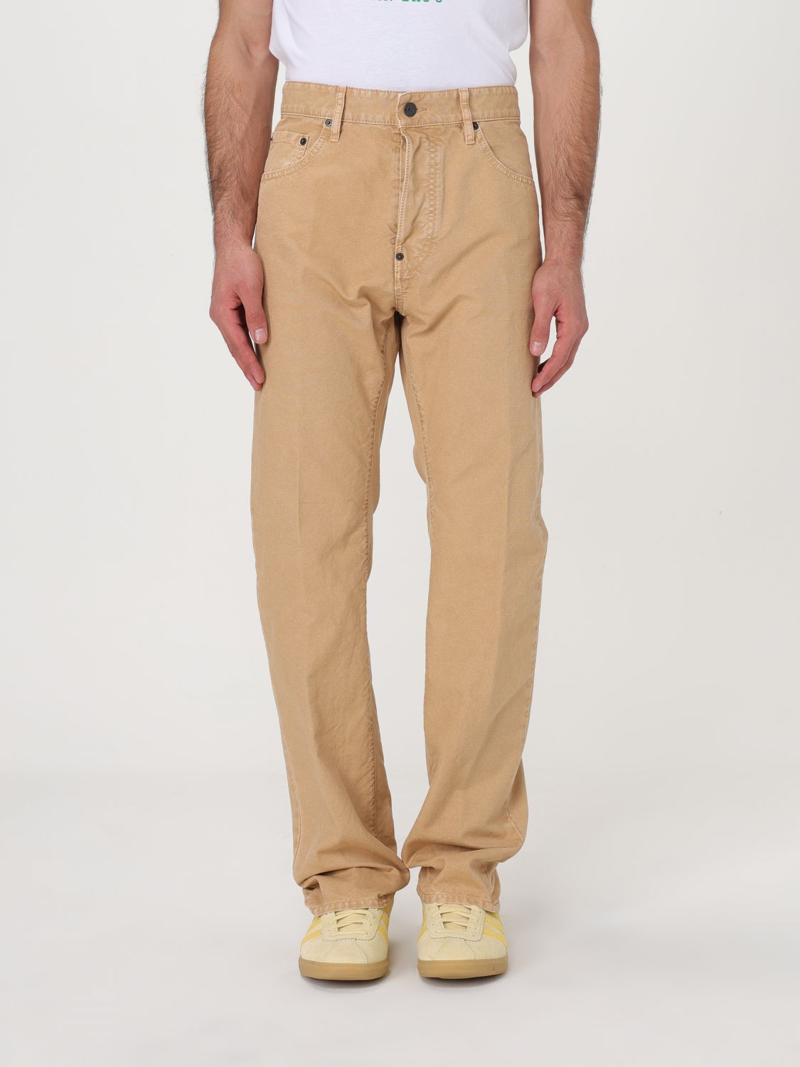 Logo-print straight-leg trousers - Neutrals