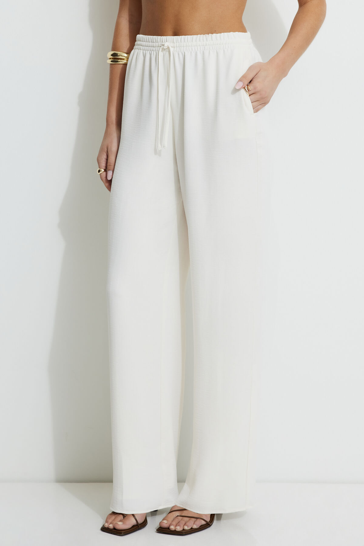 Wide Leg Pull On Pants