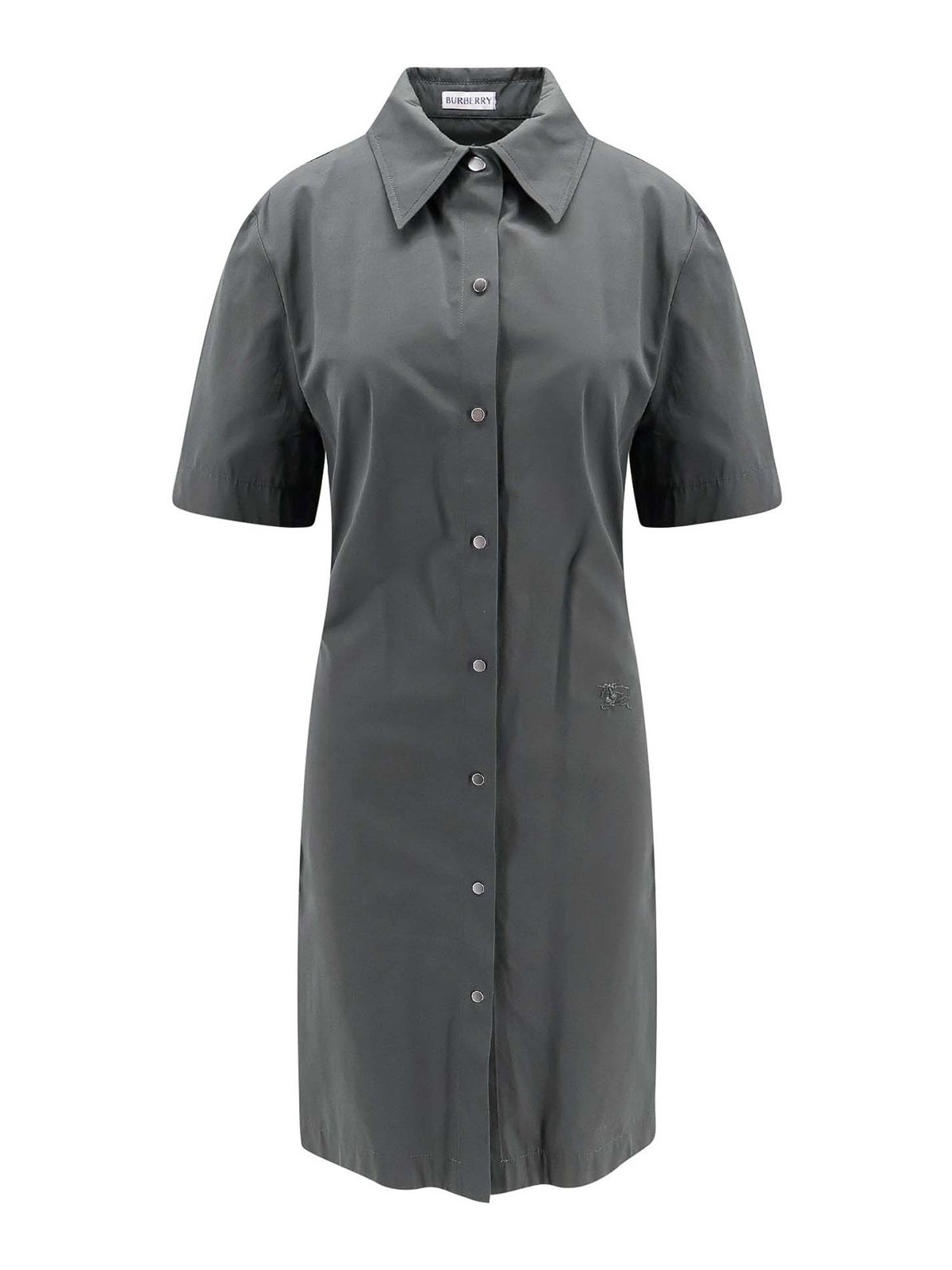 Straight-point collar cotton-blend dress - Green