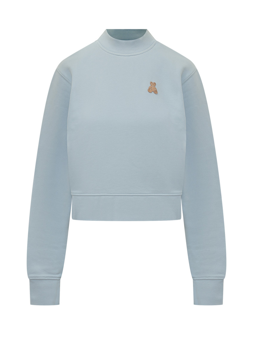 Blue Logo Mock Collar Sweater