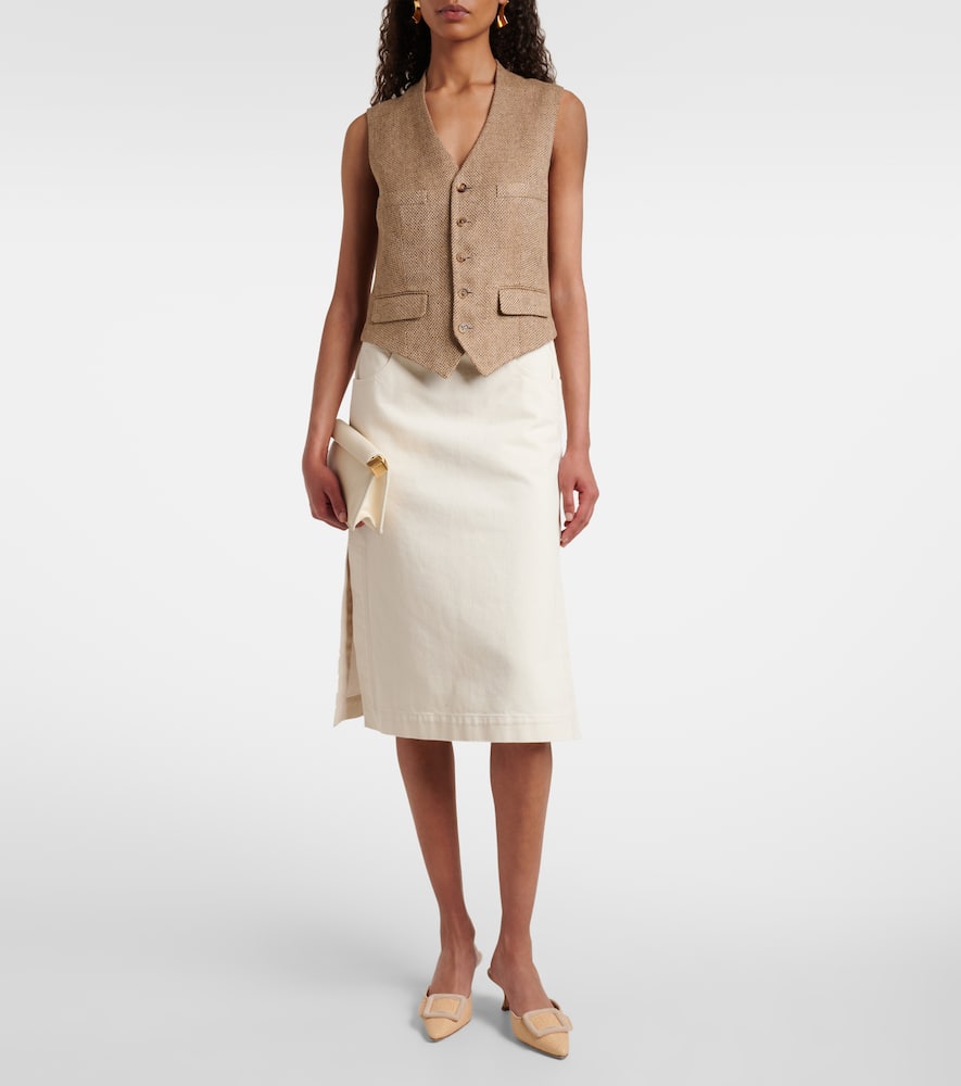 Holland linen tweed vest