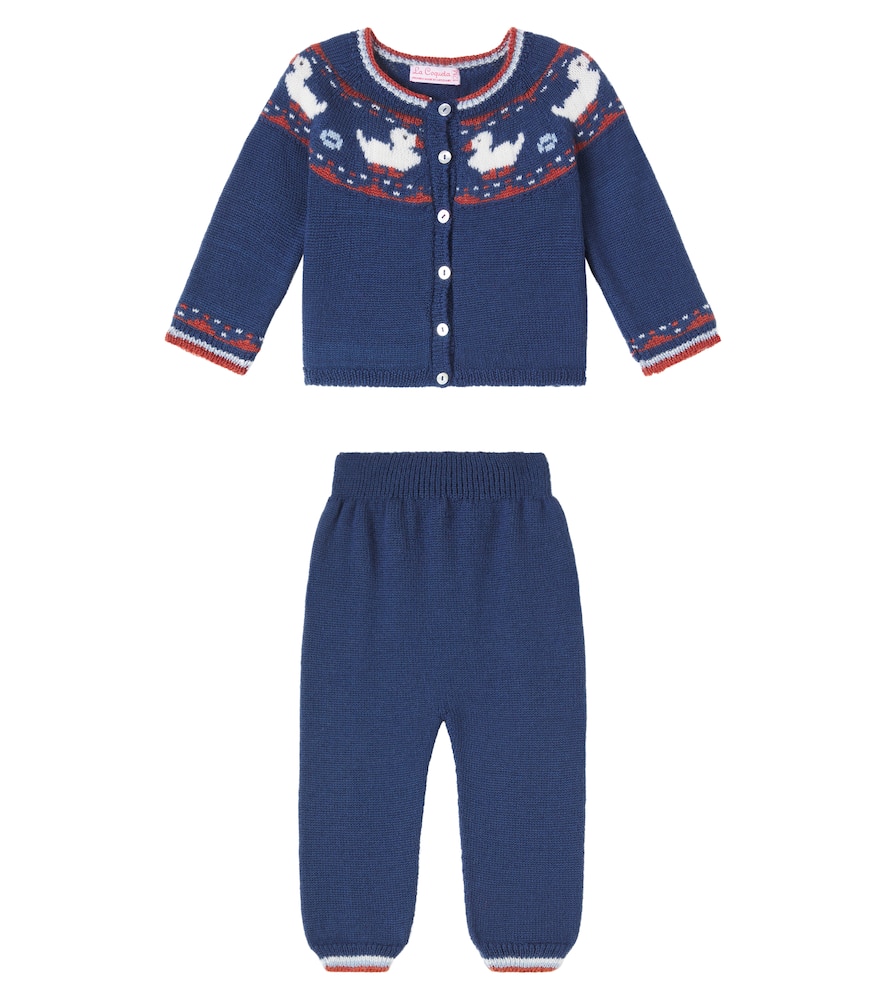 Baby Mavi wool cardigan and pants set