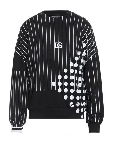 Man Sweatshirt Black Size 36 Cotton, Elastane