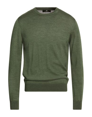 Montechiaro Man Sweater Military green Size 44 Virgin Wool, Acrylic