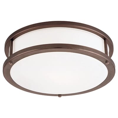 Conga 5.25" 3-Light Opal Glass Flush Mount in Bronze