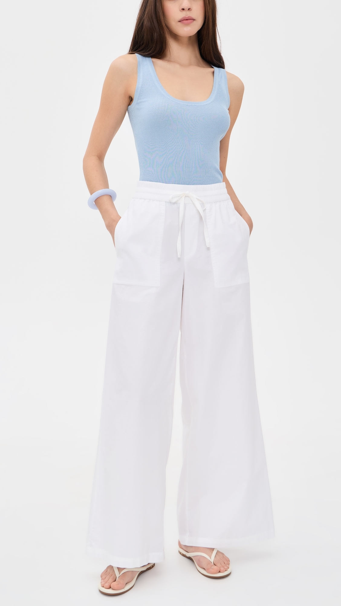 Mallory Poplin Pants White
