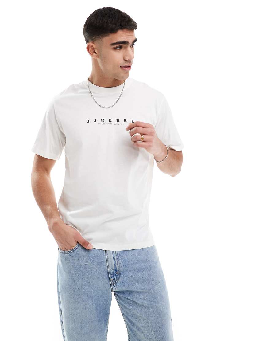 Oversized T-shirt with chest logo in white