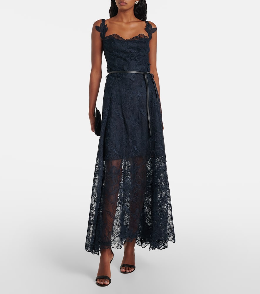 Floral lace midi dress