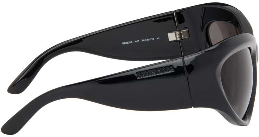 Balenciaga Black Wrap D-Frame Sunglasses