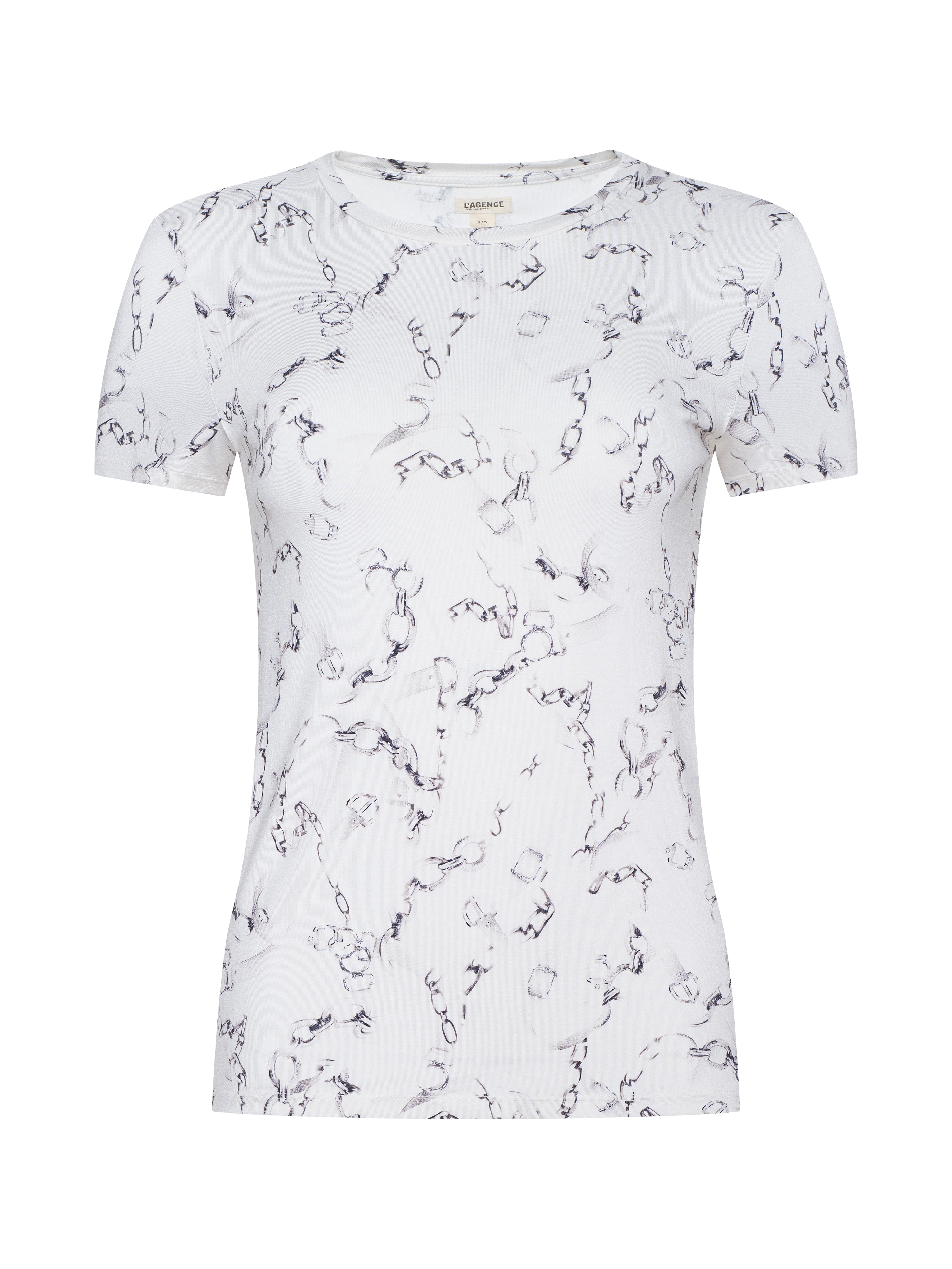 Ressi Fitted T-Shirt In Ivory/grey Faded Chain