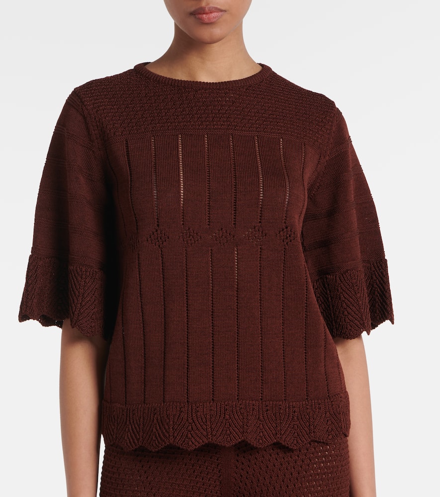 Rêverie open-knit cotton-blend top