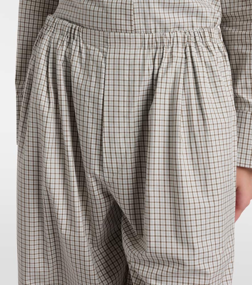 White Label Meadow checked cotton wide-leg pants
