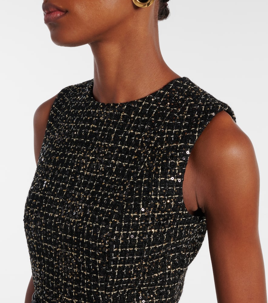 Okimi sequined tweed midi dress