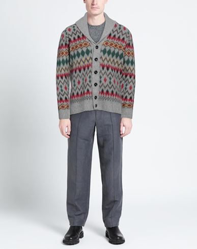 Man Cardigan Grey Size 42 Wool, Polyamide