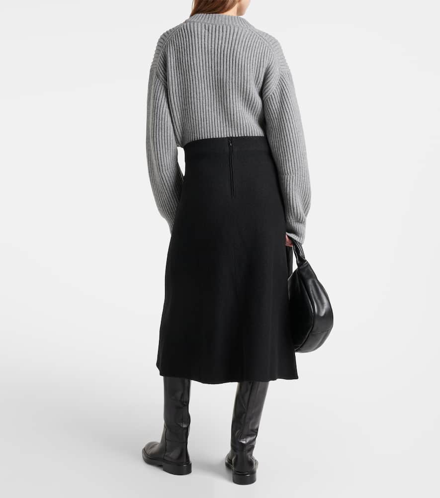 Wool midi skirt