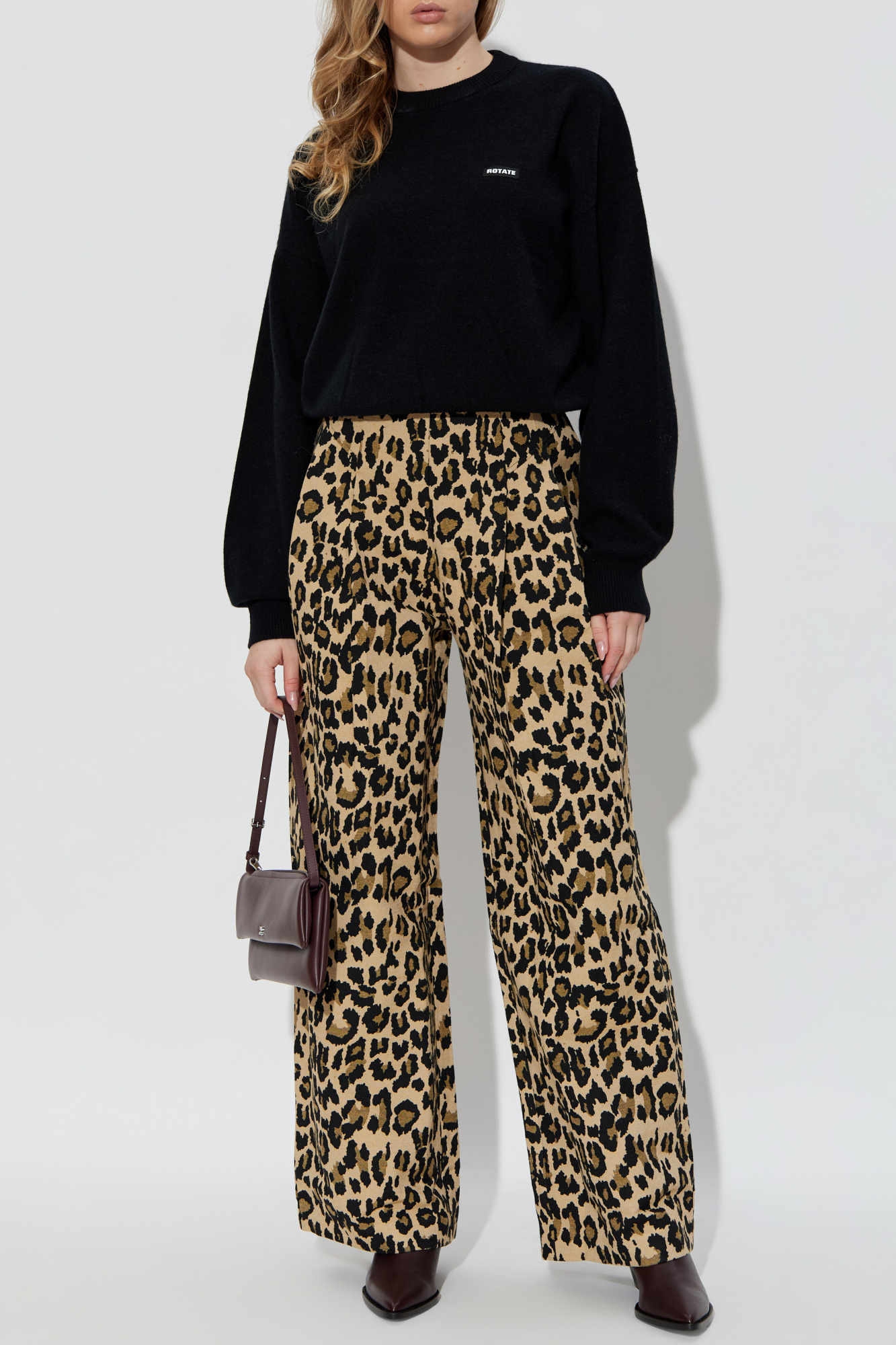 Animal Print Trousers, Women's, Beige