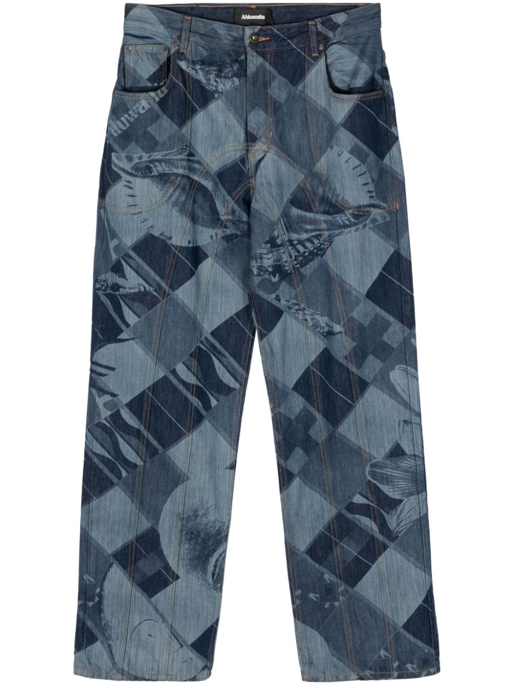 Low-rise straight-leg jeans - Blue
