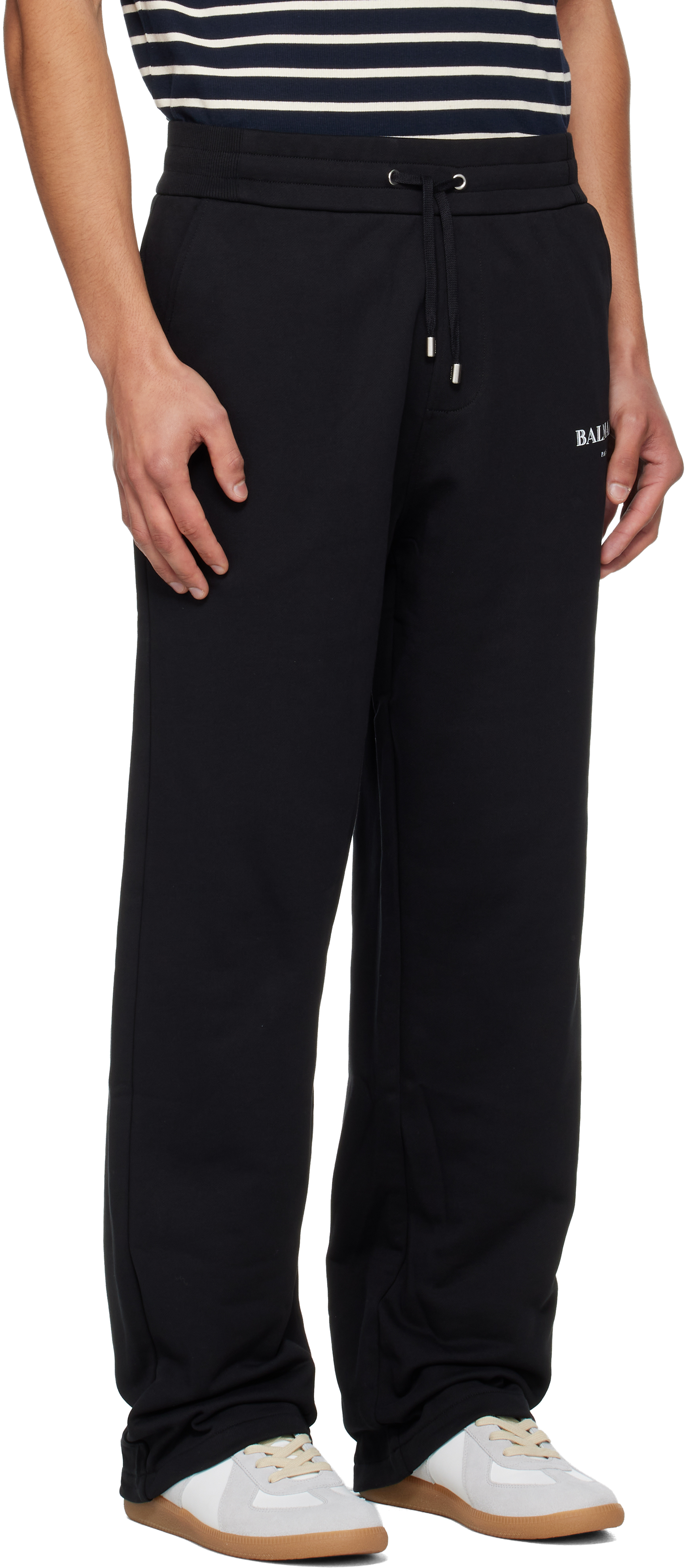 Black 'Paris' Writing Sweatpants