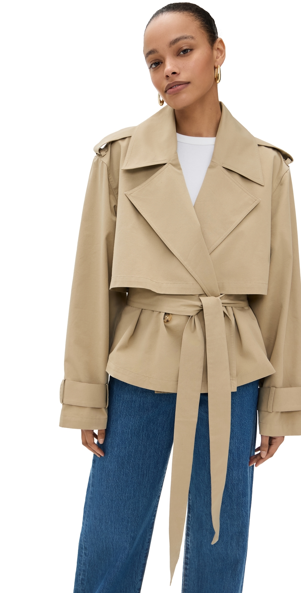 The Liz Cropped Trench Coat Camel