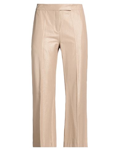 Pièce. Woman Pants Sand Size 2 Cotton, Elastane, Metallic fiber