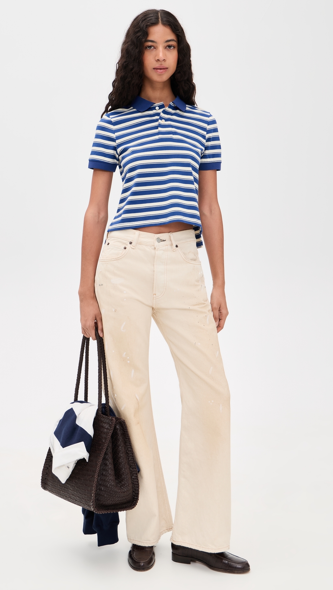 Shrunken Polo Blue Stripe Multi