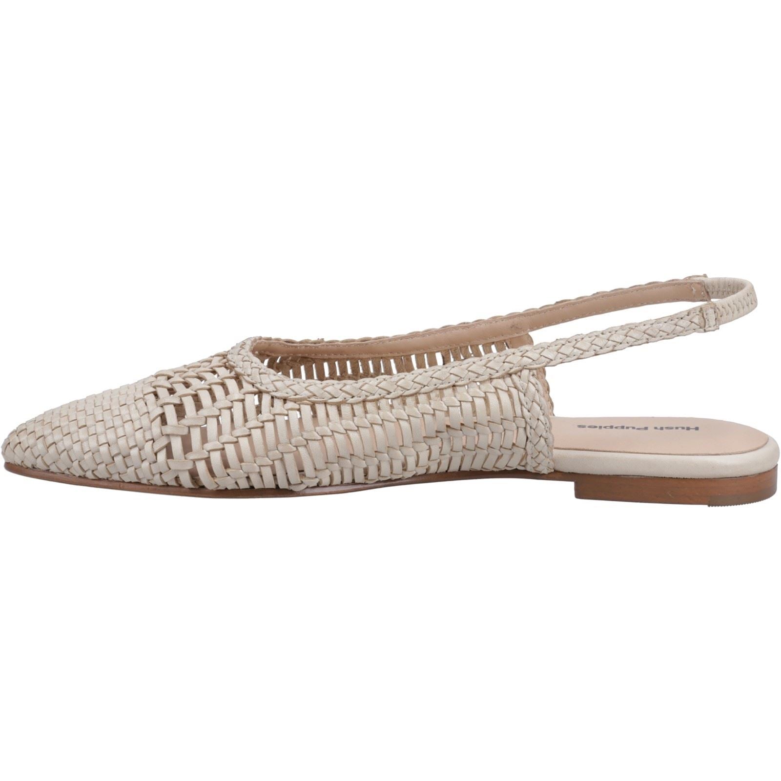 Hush Puppies Dalia Woven Leather Women's Cream Flat