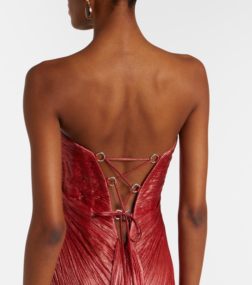 Rachel draped silk muslin bustier gown
