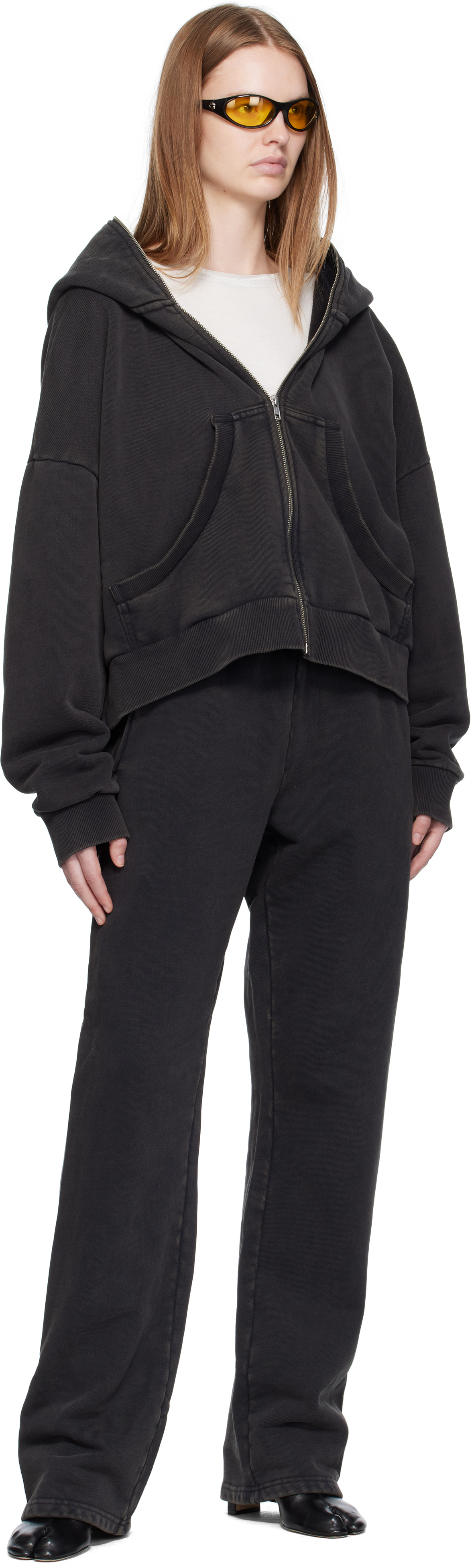 Black Straight-Leg Sweatpants