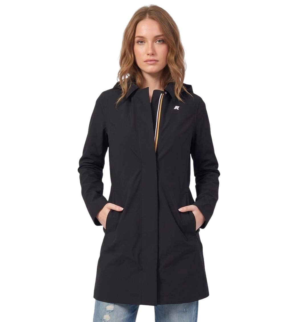 Black Shirt Collar Hood Jacket